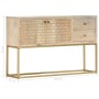 Credenza Oro 120x30x75 cm Legno Massello di Mango