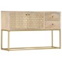 Credenza Oro 120x30x75 cm Legno Massello di Mango