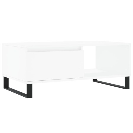 Tavolino da Salotto Bianco 90x50x36,5 cm in Legno Multistrato