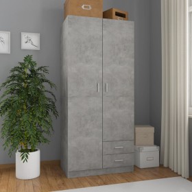 Armadio Grigio Cemento 80x52x180 cm in Legno Multistrato