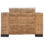 Set Divani 3 pz con Cuscini in Rattan Naturale