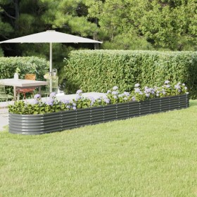 Letto Giardino Acciaio Verniciato a Polvere 512x80x36 cm Grigio