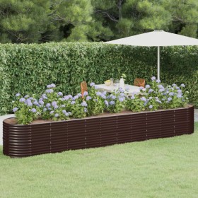 Letto Giardino Acciaio Verniciato a Polvere 440x80x68cm Marrone