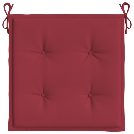 Cuscini per Sedia 4 pz Rosso Vino 40x40x3 cm in Tessuto Oxford