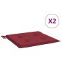 Cuscini per Sedia 2 pz Rosso Vino 50x50x3 cm in Tessuto Oxford