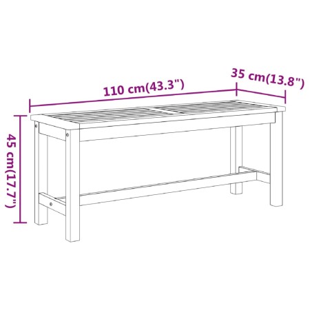 Panca da Giardino 110x35x45 cm in Legno Massello di Acacia