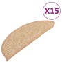 Tappeti Adesivi per Scale 15 pz 56x17x3 cm Nocciola