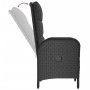 Set da Pranzo da Giardino 4 pz con Cuscini Nero in Polyrattan