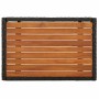 Set da Pranzo da Giardino 4 pz con Cuscini Nero in Polyrattan