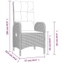 Set da Pranzo da Giardino 4 pz con Cuscini Nero in Polyrattan