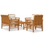 Set Salotto da Giardino 5 pz con Cuscini Legno Massello Acacia