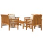 Set Salotto da Giardino 5 pz con Cuscini Legno Massello Acacia