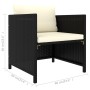 Set Divani da Giardino 8 pz con Cuscini in Polyrattan Nero