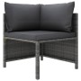 Set Divani da Giardino 5 pz con Cuscini in Polyrattan Grigio