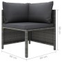 Set Divani da Giardino 5 pz con Cuscini in Polyrattan Grigio