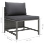 Set Divani da Giardino 5 pz con Cuscini in Polyrattan Grigio