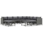 Set Divani da Giardino 12 pz con Cuscini in Polyrattan Grigio