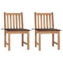 Sedie da Giardino 2 pz con Cuscini in Legno Massello di Teak