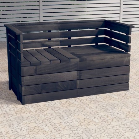 Divano da Giardino 2 Posti su Pallet Grigio Scuro Massello Pino