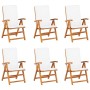 Set da Pranzo da Giardino 7 pz con Cuscini in Legno di Teak