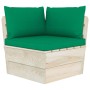 Set Divani da Giardino su Pallet 9 pz con Cuscini Legno Abete