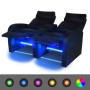 Divano Reclinabile a 2 Posti con LED in Similpelle Nero