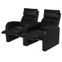 Divano Reclinabile a 2 Posti con LED in Similpelle Nero