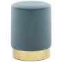 Sgabello Azzurro e Oro in Velluto