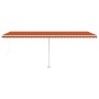 Tenda da Sole Retrattile Manuale LED 600x350 cm Arancio Marrone
