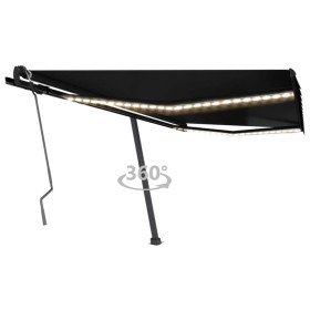 Tenda da Sole Retrattile Manuale LED 450x350 cm Antracite