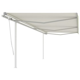 Tenda da Sole Retrattile Manuale con Pali 6x3m Crema