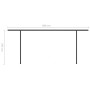 Tenda da Sole Retrattile Manuale con Pali 6x3,5 m Gialla Bianca