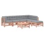 Set Divani Giardino 7 pz con Cuscini Legno Massello di Douglas