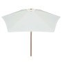 Ombrellone 270x270 cm Palo in Legno Bianco Crema