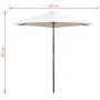 Ombrellone 270x270 cm Palo in Legno Bianco Crema