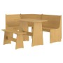 Set da Pranzo 3 pz Marrone Miele in Legno Massello di Pino