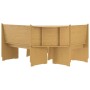 Set da Pranzo 3 pz Marrone Miele in Legno Massello di Pino