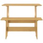 Set da Pranzo 3 pz Marrone Miele in Legno Massello di Pino