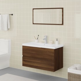 Set Mobili da Bagno Rovere Marrone in Legno Multistrato