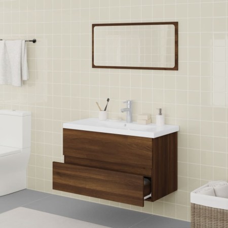 Set Mobili da Bagno Rovere Marrone in Legno Multistrato