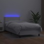 Giroletto Molle con Materasso e LED Bianco 100x200cm Similpelle