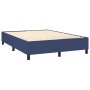 Letto a Molle con Materasso e LED Blu 140x190 cm in Tessuto