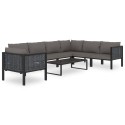 Set Divani da Giardino 8 pz con Cuscini in Polyrattan Antracite