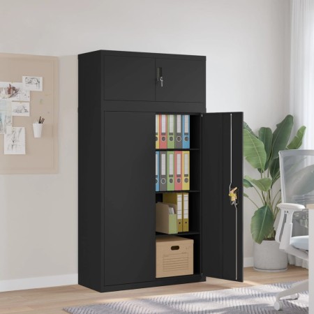 Armadio Classificatore Nero 90x40x180 cm in Acciaio