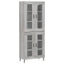 Credenza Grigio Sonoma 69,5x34x180 cm in Legno Multistrato