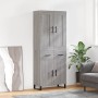 Credenza Grigio Sonoma 69,5x34x180 cm in Legno Multistrato