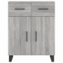 Credenza Grigio Sonoma 69,5x34x180 cm in Legno Multistrato