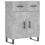 Credenza Grigio Cemento 69,5x34x180 cm in Legno Multistrato