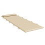 Cuscino per Lettino Beige 180x60x3 cm in Tessuto Oxford