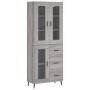 Credenza Grigio Sonoma 69,5x34x180 cm in Legno Multistrato